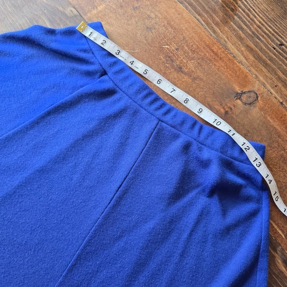 Vintage Russ Studio Cobalt Blue Knit Skirt Set Mock‎ Neck Top Made USA - Picture 13 of 14